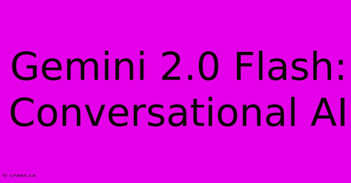 Gemini 2.0 Flash: Conversational AI