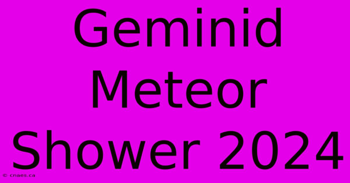 Geminid Meteor Shower 2024