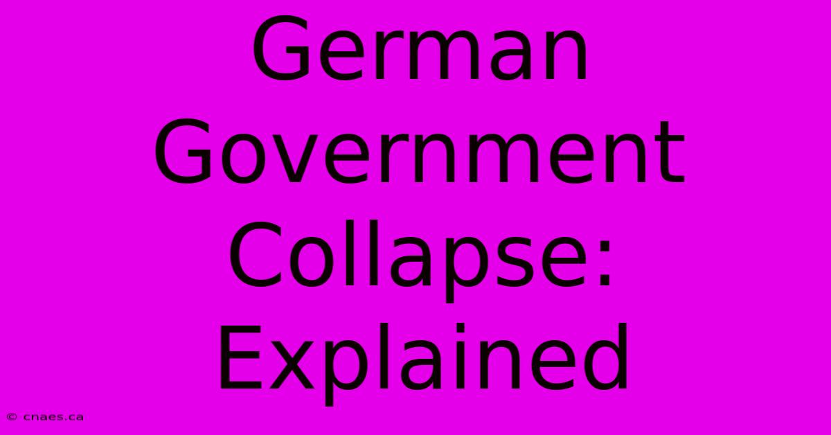 German Government Collapse: Explained