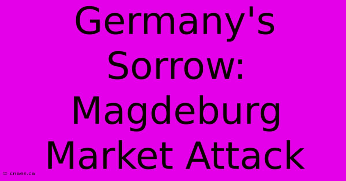 Germany's Sorrow: Magdeburg Market Attack