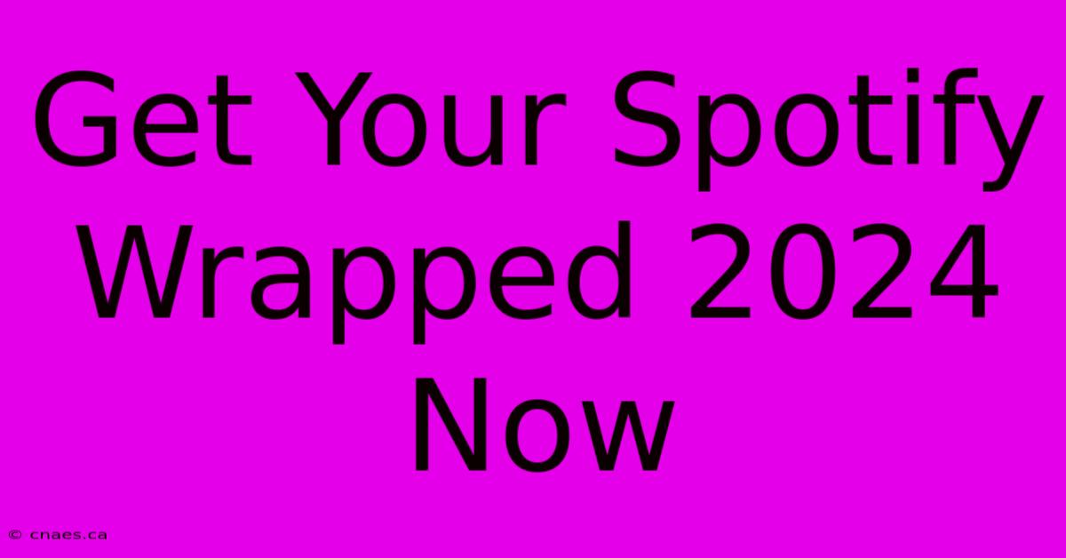 Get Your Spotify Wrapped 2024 Now