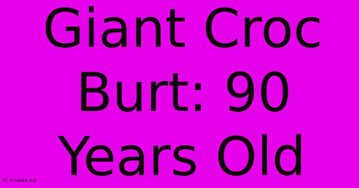 Giant Croc Burt: 90 Years Old