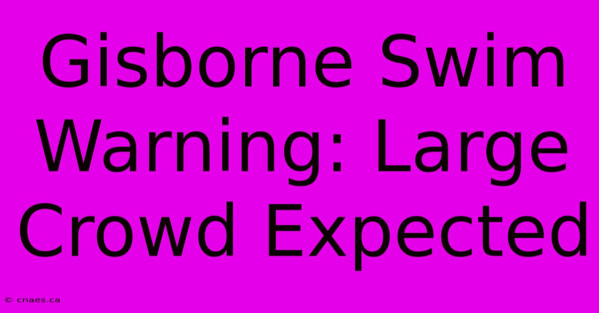 Gisborne Swim Warning: Large Crowd Expected