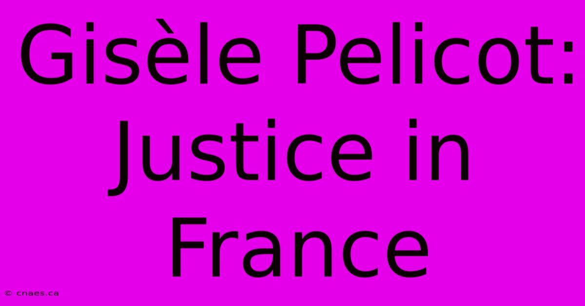 Gisèle Pelicot: Justice In France