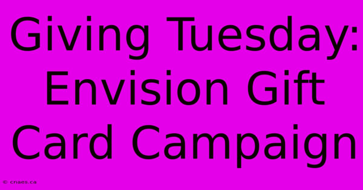 Giving Tuesday: Envision Gift Card Campaign