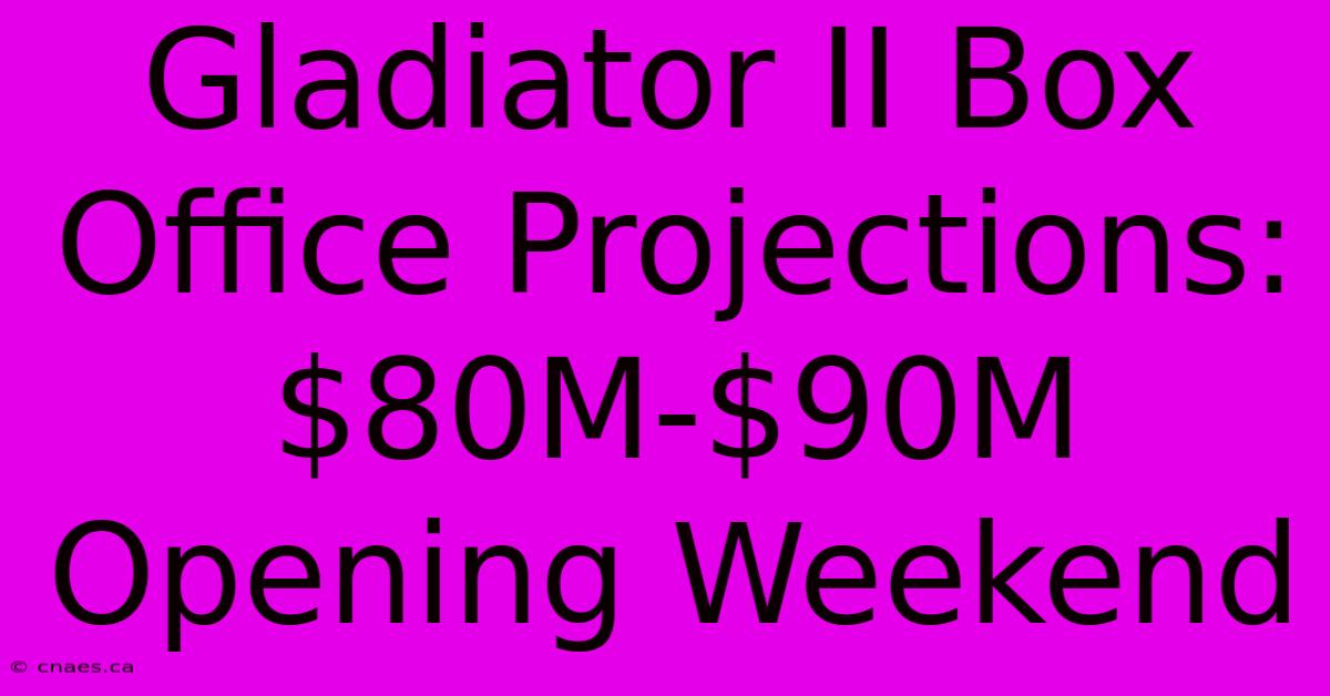 Gladiator II Box Office Projections: $80M-$90M Opening Weekend