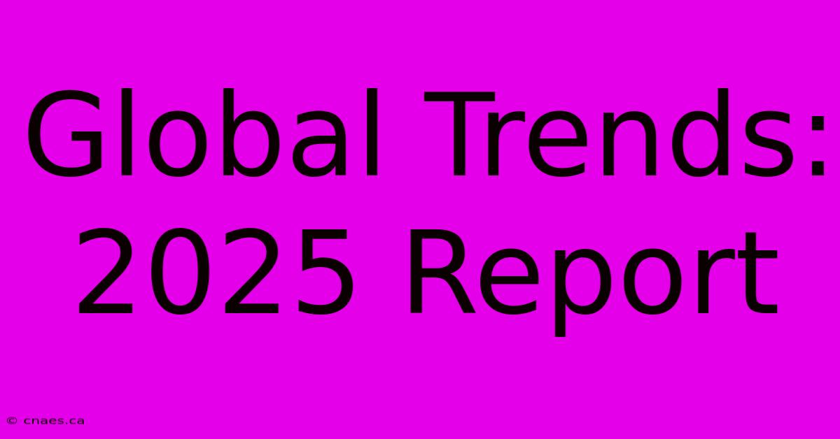 Global Trends: 2025 Report