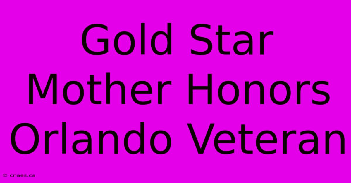 Gold Star Mother Honors Orlando Veteran