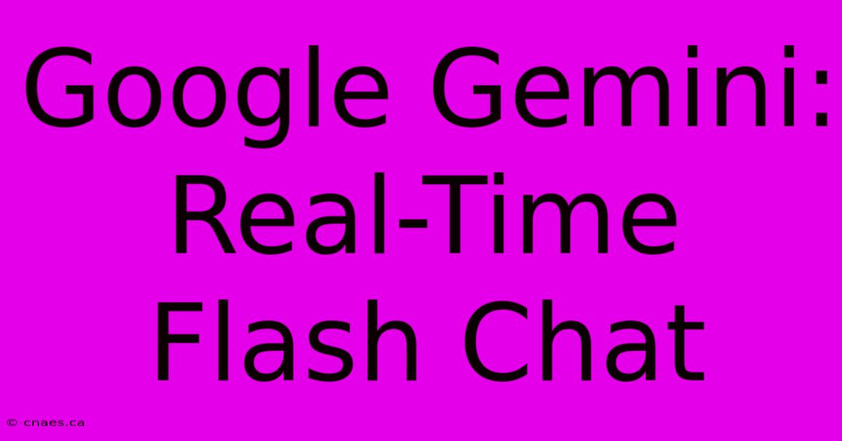 Google Gemini: Real-Time Flash Chat