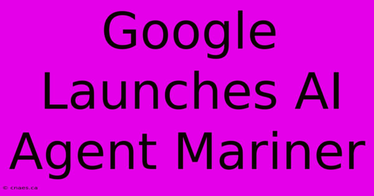 Google Launches AI Agent Mariner