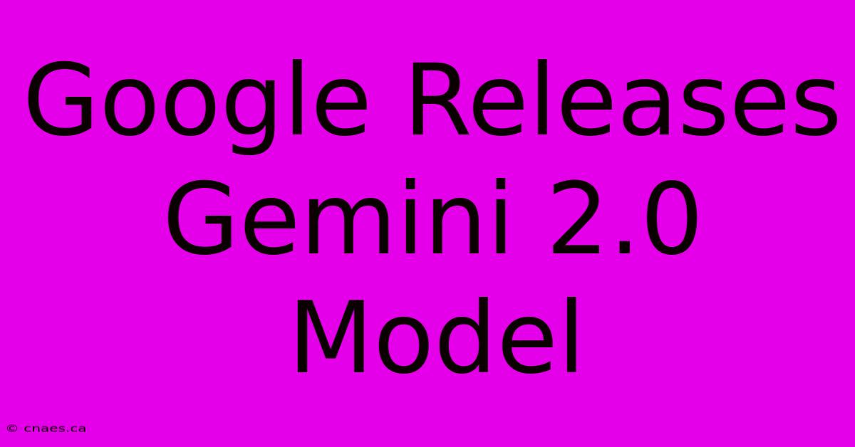 Google Releases Gemini 2.0 Model