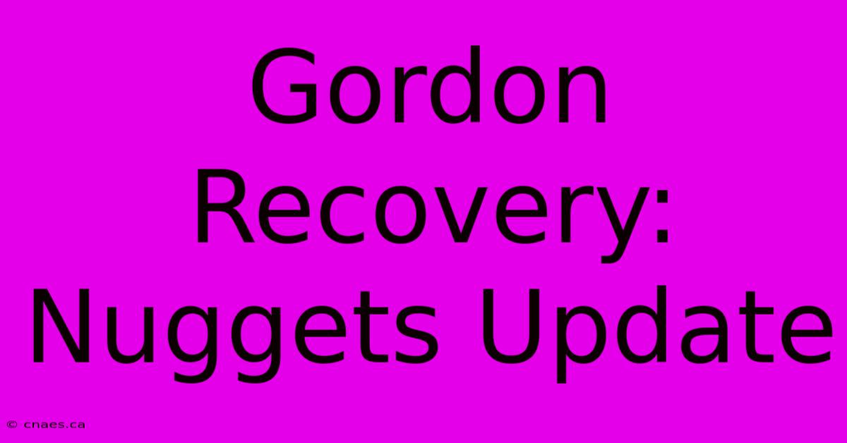 Gordon Recovery: Nuggets Update