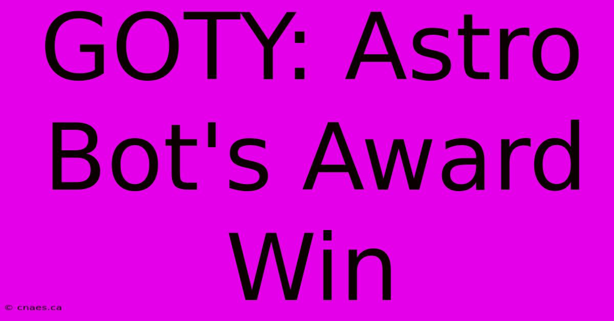 GOTY: Astro Bot's Award Win