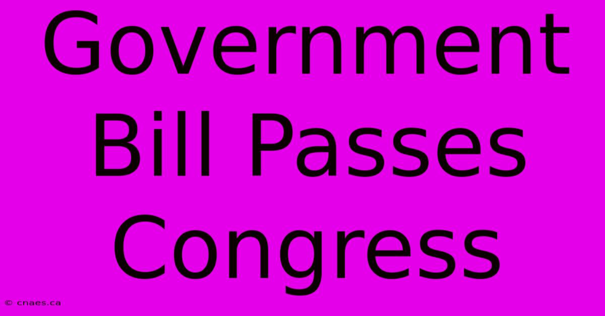 Government Bill Passes Congress