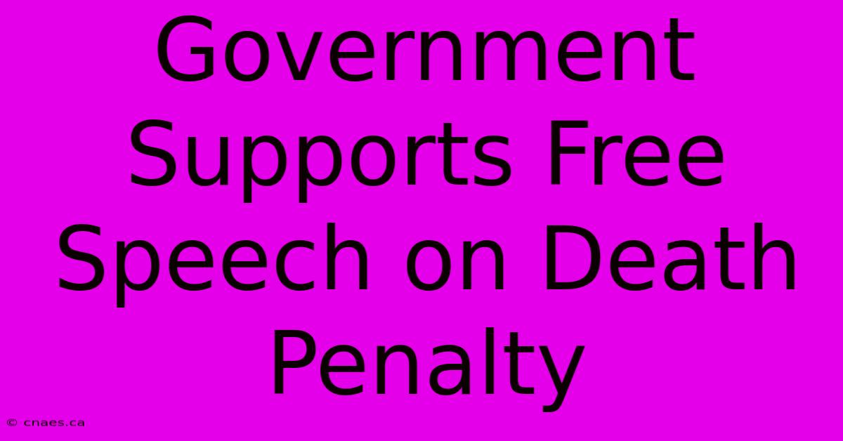 Government Supports Free Speech On Death Penalty