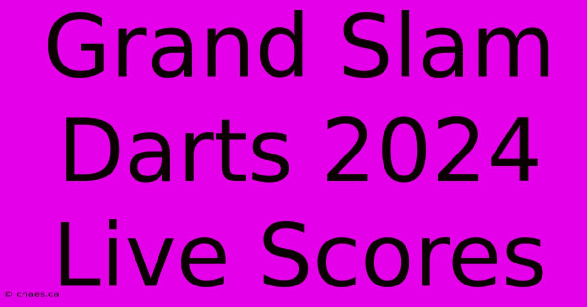 Grand Slam Darts 2024 Live Scores