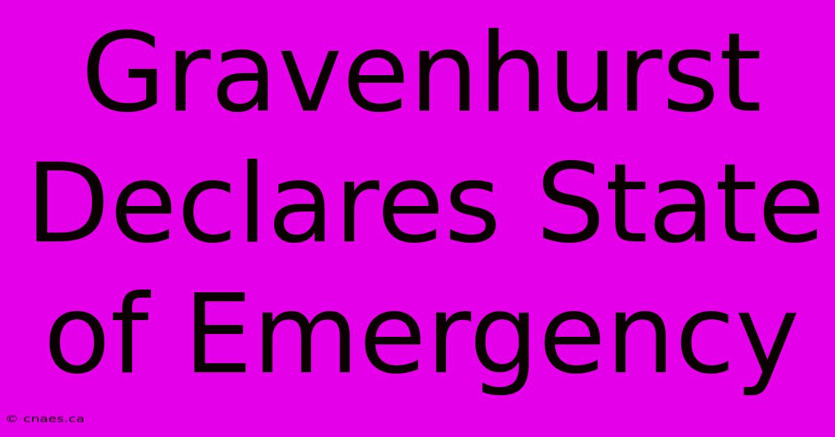 Gravenhurst Declares State Of Emergency