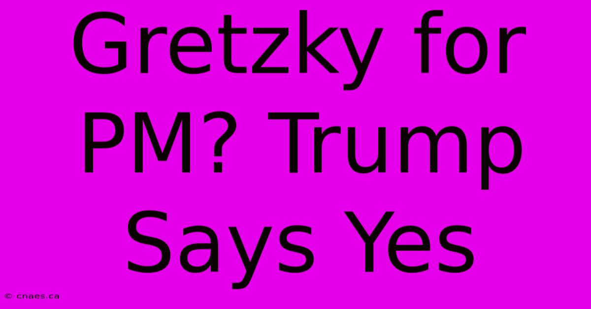 Gretzky For PM? Trump Says Yes