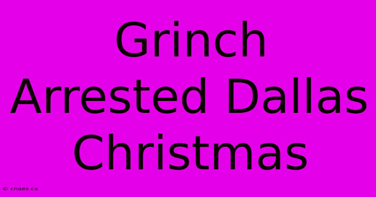 Grinch Arrested Dallas Christmas