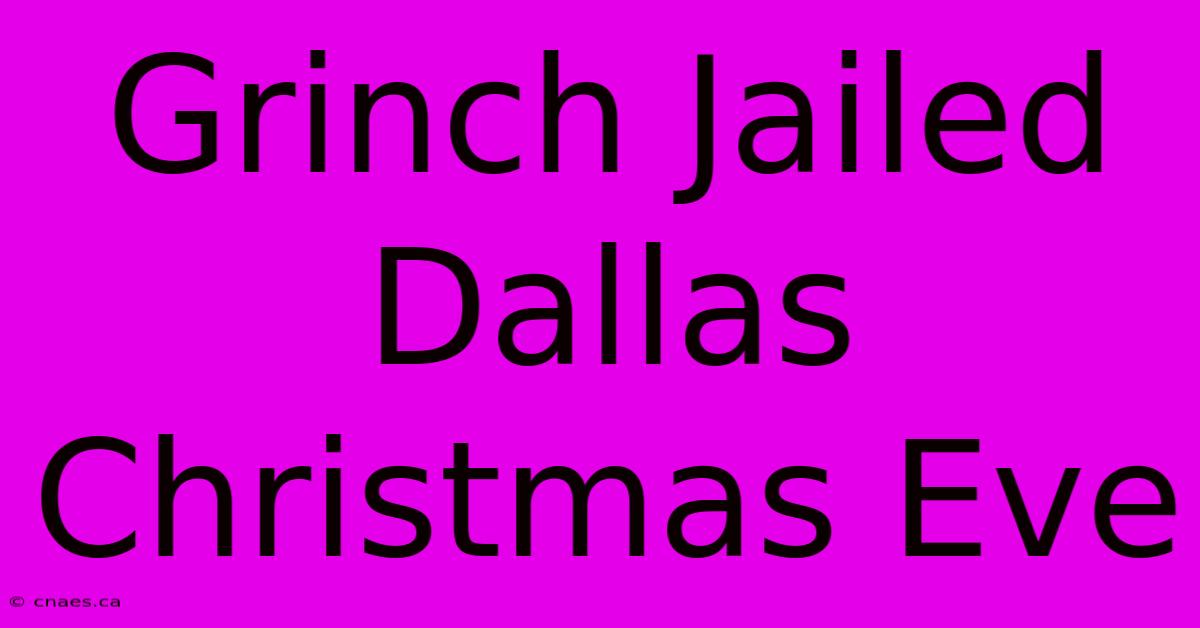 Grinch Jailed Dallas Christmas Eve