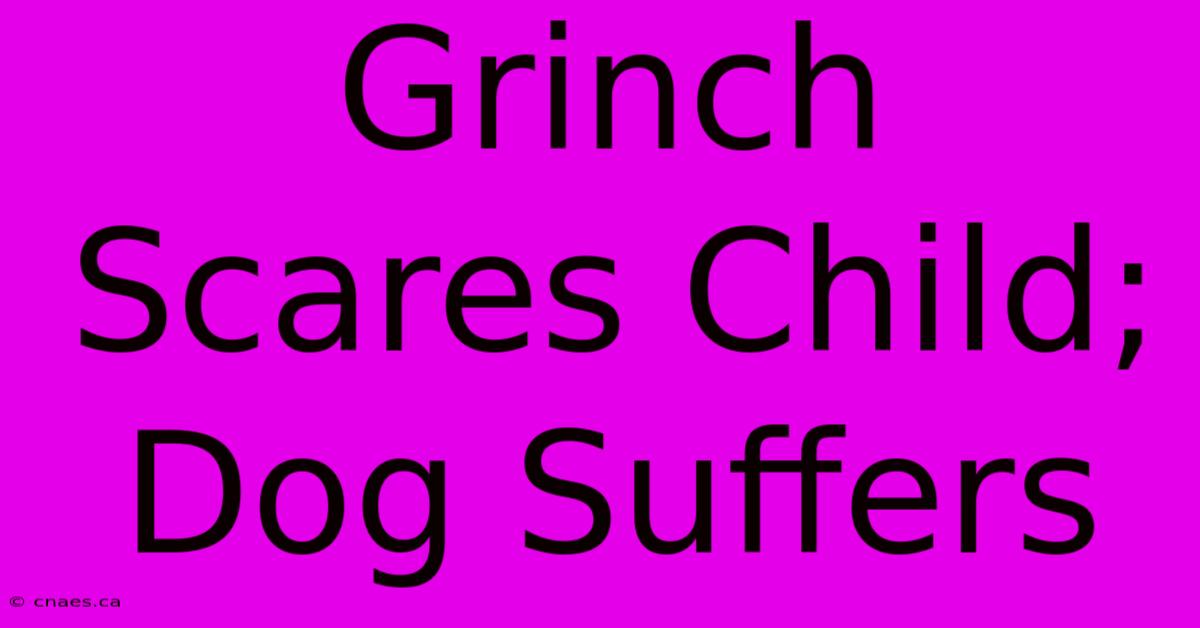 Grinch Scares Child; Dog Suffers