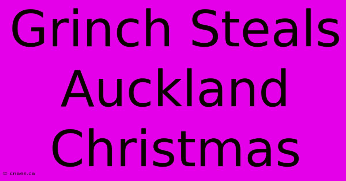 Grinch Steals Auckland Christmas