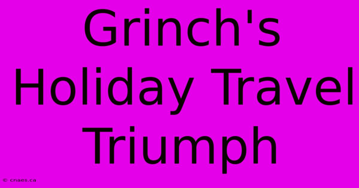 Grinch's Holiday Travel Triumph