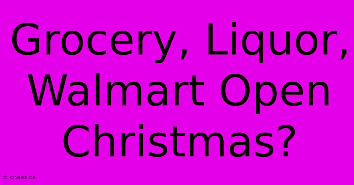 Grocery, Liquor, Walmart Open Christmas?