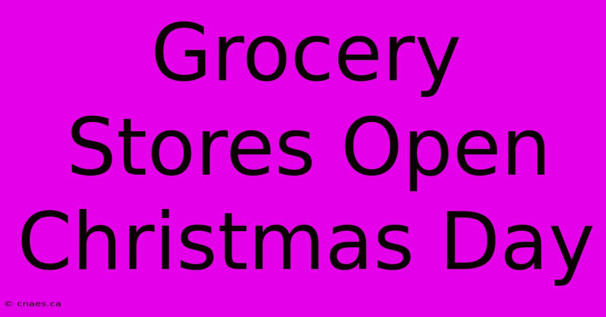 Grocery Stores Open Christmas Day