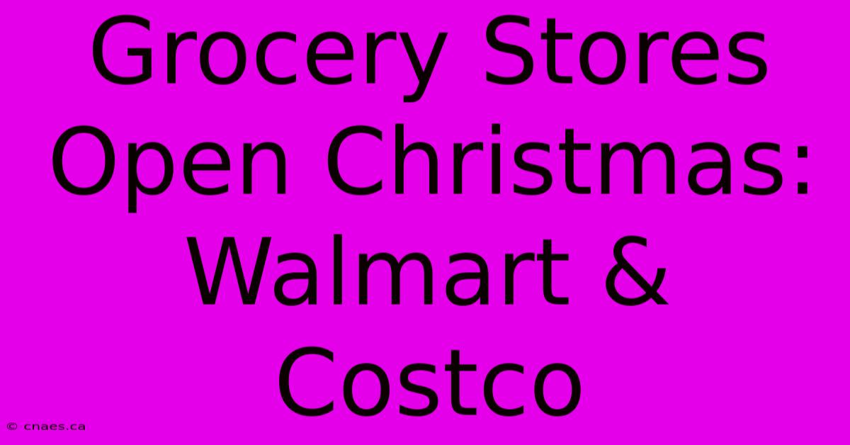 Grocery Stores Open Christmas: Walmart & Costco