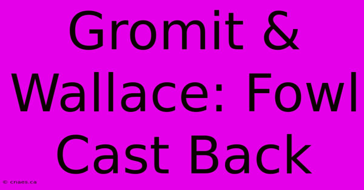 Gromit & Wallace: Fowl Cast Back