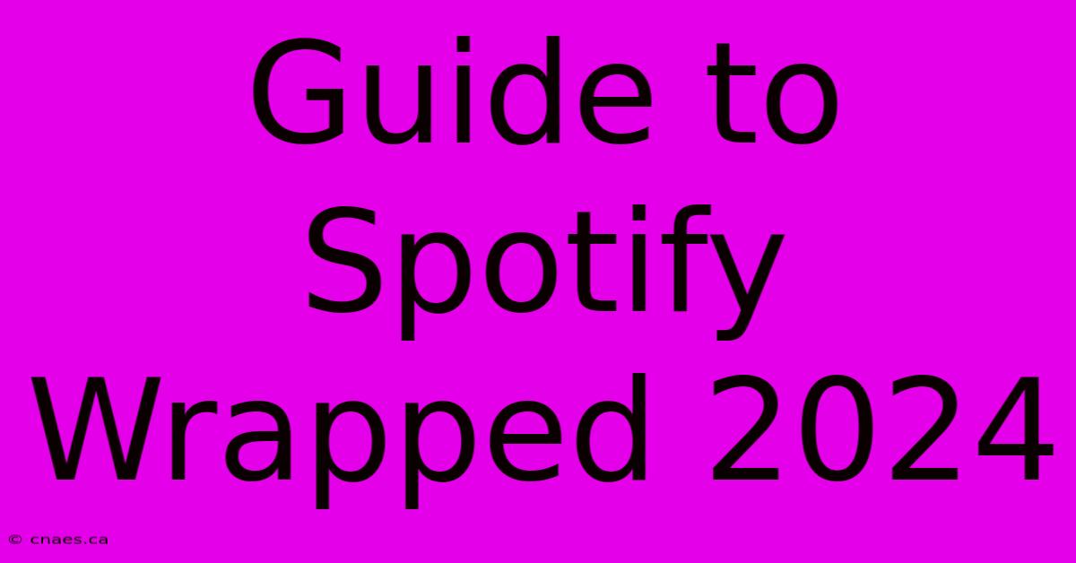 Guide To Spotify Wrapped 2024