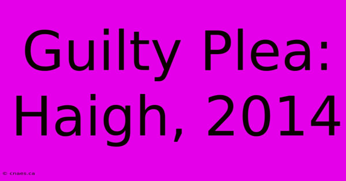 Guilty Plea: Haigh, 2014