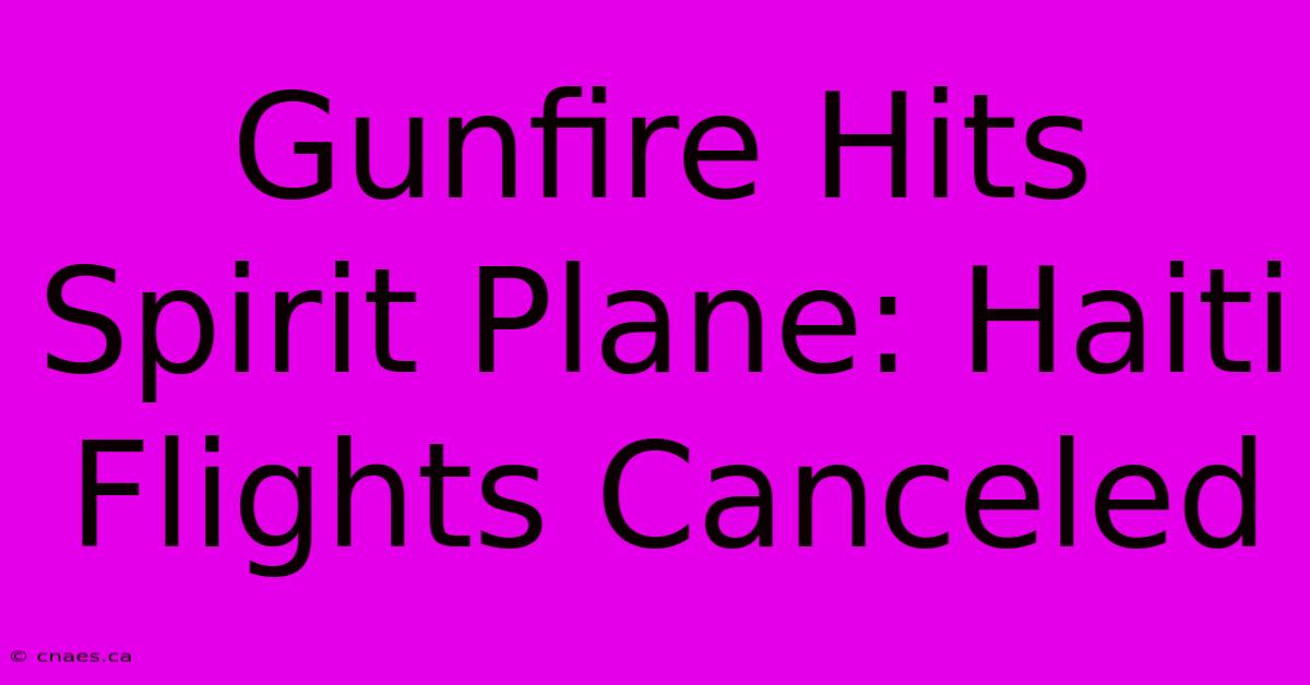 Gunfire Hits Spirit Plane: Haiti Flights Canceled