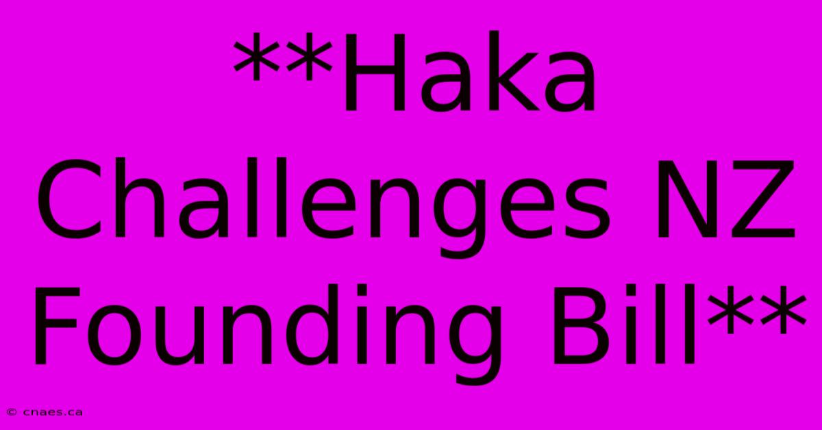 **Haka Challenges NZ Founding Bill** 