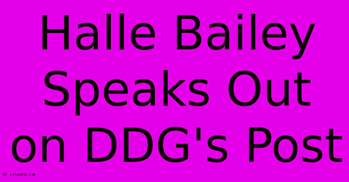 Halle Bailey Speaks Out On DDG's Post