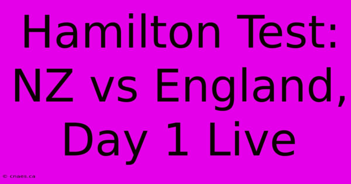 Hamilton Test: NZ Vs England, Day 1 Live