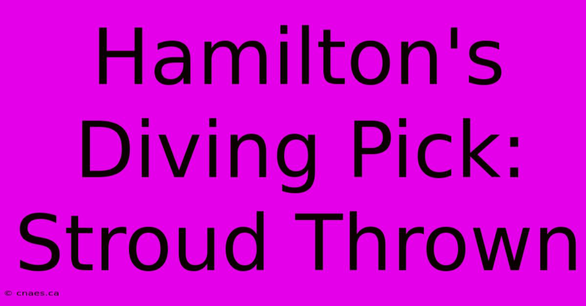 Hamilton's Diving Pick: Stroud Thrown