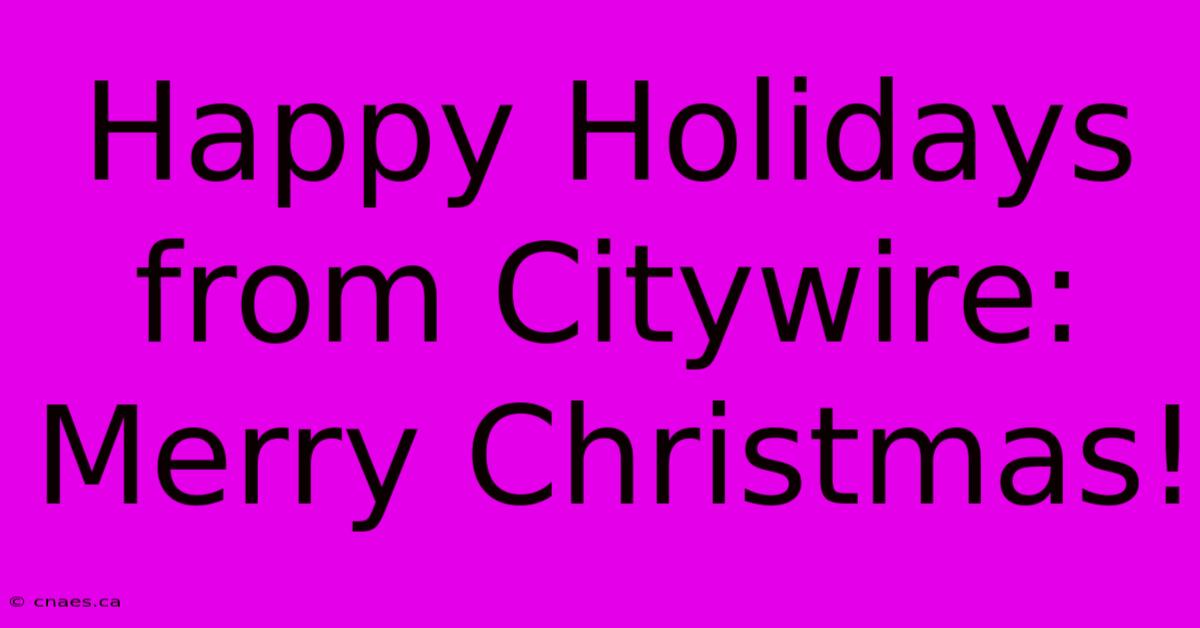 Happy Holidays From Citywire: Merry Christmas!