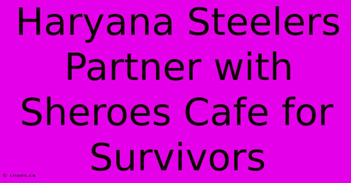 Haryana Steelers Partner With Sheroes Cafe For Survivors