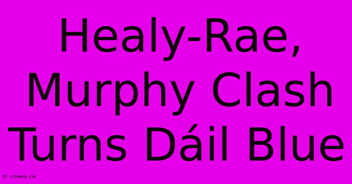 Healy-Rae, Murphy Clash Turns Dáil Blue