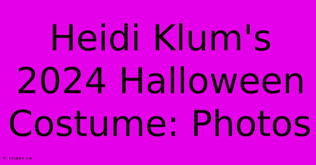 Heidi Klum's 2024 Halloween Costume: Photos 