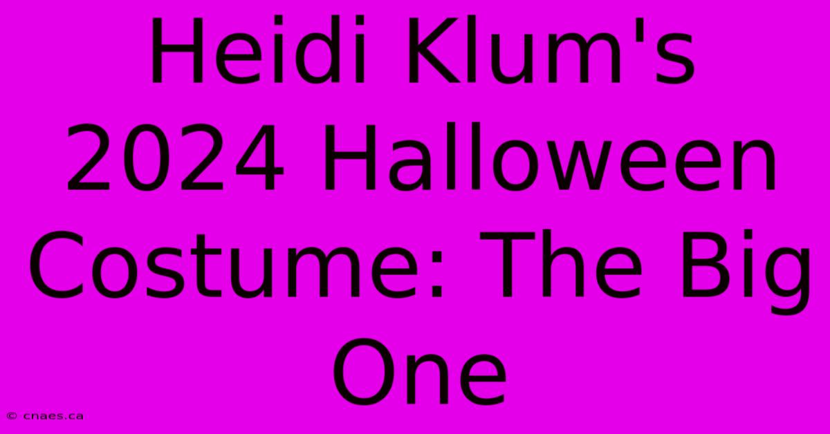 Heidi Klum's 2024 Halloween Costume: The Big One