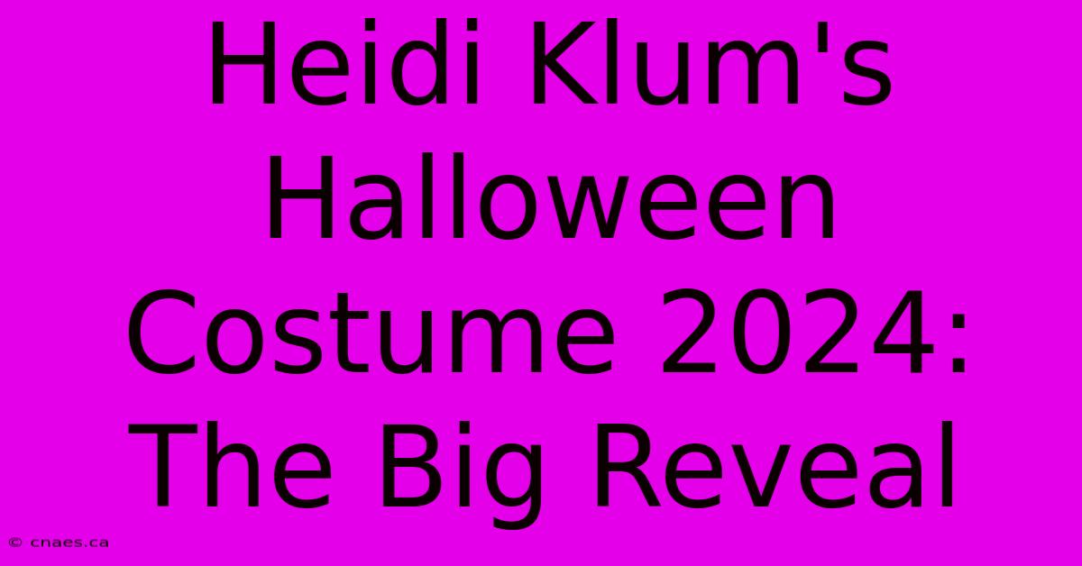 Heidi Klum's Halloween Costume 2024: The Big Reveal