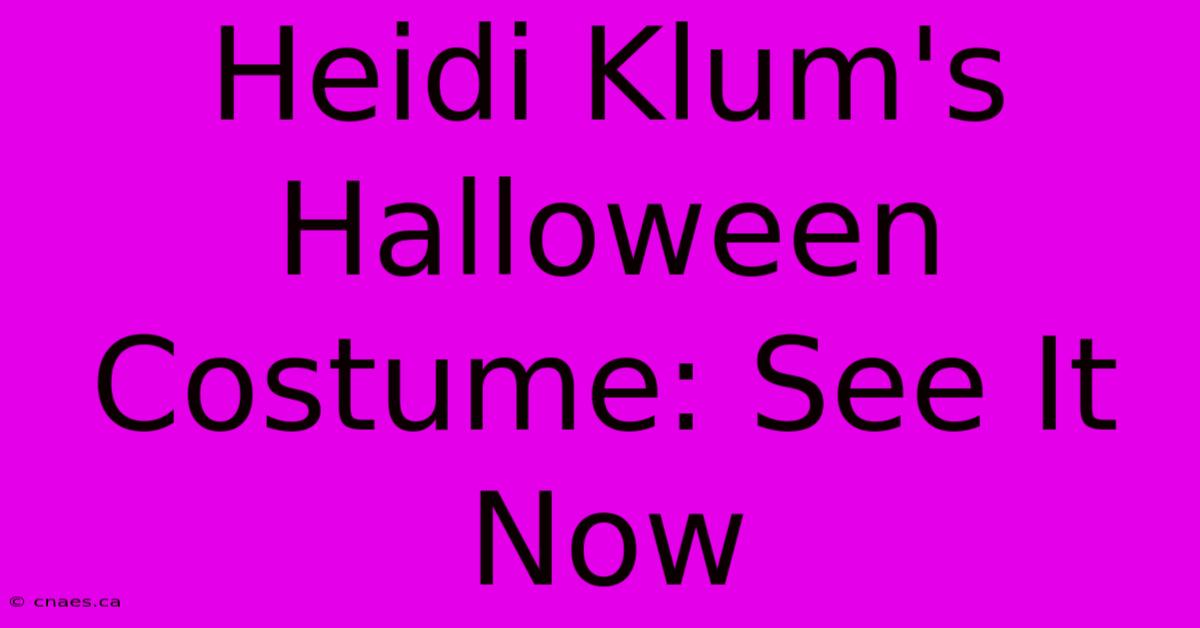 Heidi Klum's Halloween Costume: See It Now