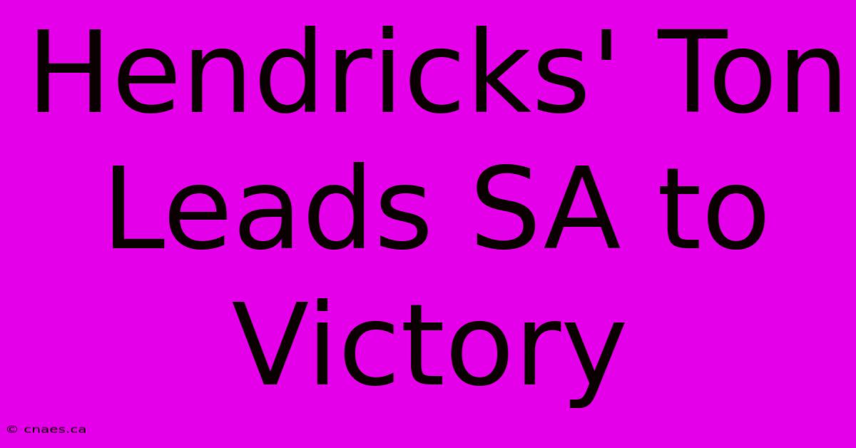 Hendricks' Ton Leads SA To Victory