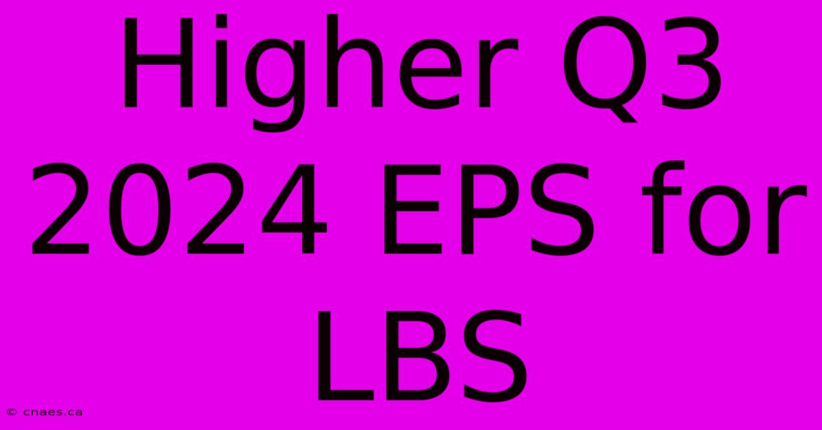 Higher Q3 2024 EPS For LBS