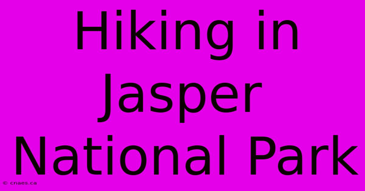 Hiking In Jasper National Park