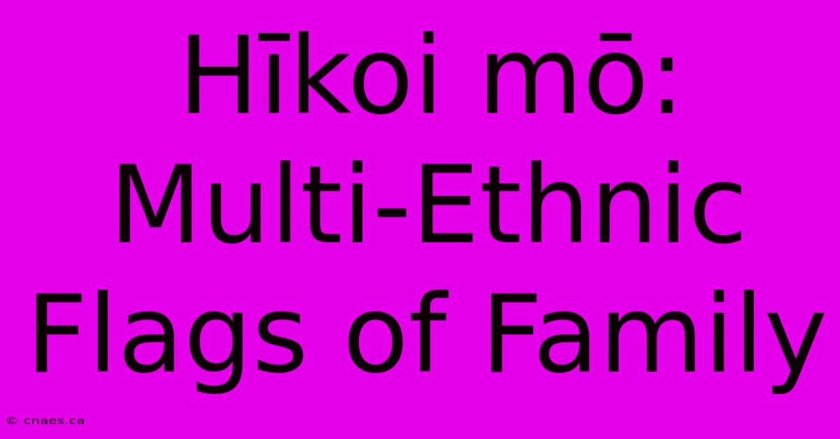 Hīkoi Mō: Multi-Ethnic Flags Of Family