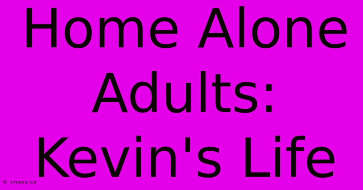 Home Alone Adults: Kevin's Life